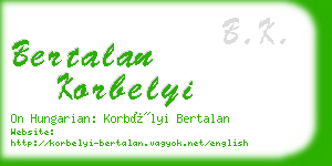 bertalan korbelyi business card